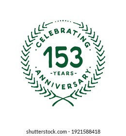 Plantilla de diseño de 153 años. 153.º vector e ilustración.