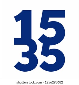 1535 numbers tangled in blue