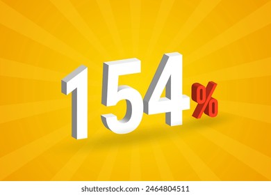 154% discount 3D text for sells and promotion.