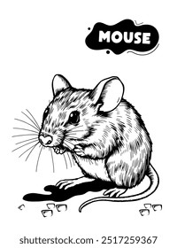 154 modelo de ilustração do mouse para colorir