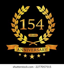 154 th Anniversary logo template illustration. suitable for you