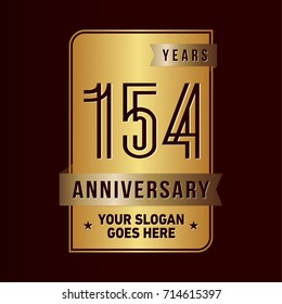 154 years anniversary design template. Vector and illustration.