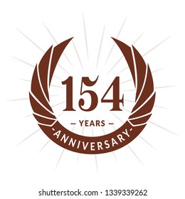 154 years anniversary. Elegant anniversary design. 154 years logo.