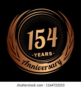 154 years anniversary. Anniversary logo design. 154 years logo.