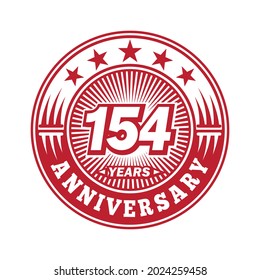 154 years anniversary. Anniversary logo design. Vector and illustration.