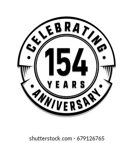 154 years anniversary logo template. Vector and illustration.