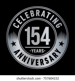 154 years anniversary logo template. Vector and illustration.