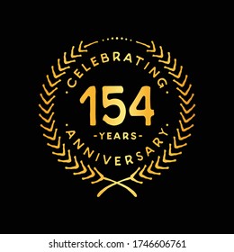 Plantilla de diseño de 154 años. Logo 154. Vector e ilustración.