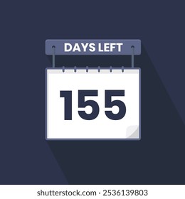 155 Days Left Countdown for sales promotion. 155 days left to go Promotional sales banner