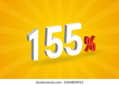 155% discount 3D text for sells and promotion.