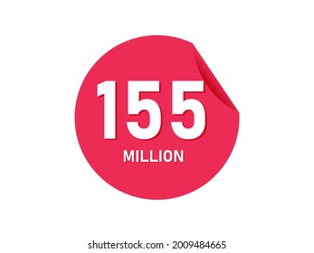 155 million texts on the white background