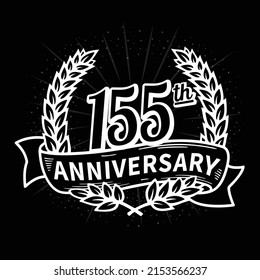 155 years anniversary celebration logotype. 155th anniversary logo. Vector and illustration.