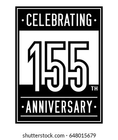 155 years anniversary design template. Vector and illustration.