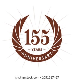 155 years anniversary. Elegant anniversary design. 155 years logo.