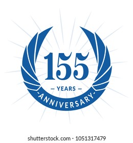 155 years anniversary. Elegant anniversary design. 155 years logo.