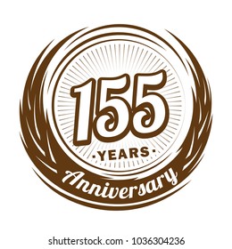 155 years anniversary. Anniversary logo design. 155 years logo.