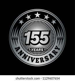 155 years anniversary. Anniversary logo design. Vector and illustration.