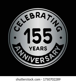 155 Jahre Jubiläum Logo-Vorlage. Vektorgrafik und Illustration.