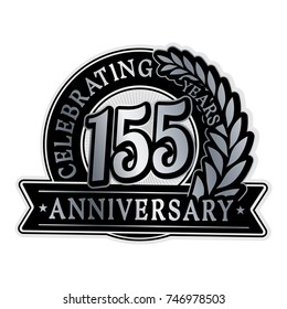 155 years anniversary logo template. Vector and illustration.
