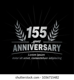 155 years anniversary logo. Vector and illustration.