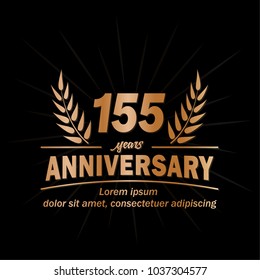 155 years anniversary logo. Vector and illustration.