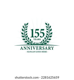 155 years anniversary logo. Vector and illustration.