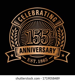155 years of celebrations design template. 155th logo. Vector and illustrations.