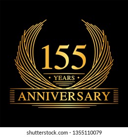 155 years design template. 155th anniversary. Vector and illustration.