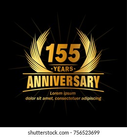 155 years design template. Anniversary vector and illustration template.