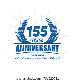 155 years design template. Anniversary vector and illustration template.