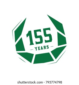 155 years design template. Anniversary vector and illustration template.