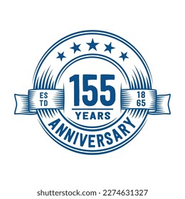 155 years logo design template. 155th anniversary vector and illustration.