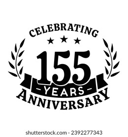 155th anniversary celebration design template. 155 years vector and illustration.