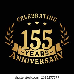 155th anniversary celebration design template. 155 years vector and illustration.