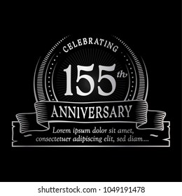 155th anniversary design template. Vector and illustration.