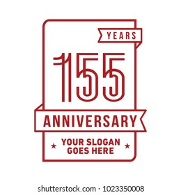 155th anniversary logo. Vector and illustration.