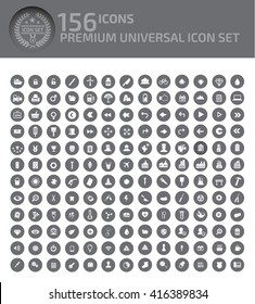 156 Icons,premium universal icon set, clean vector