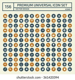 156 Premium Universal web icon set,clean vector