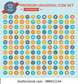 156 Diseño de conjunto de iconos Web Premium Universal,vector limpio