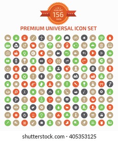 156 Premium universal web icon set,vector