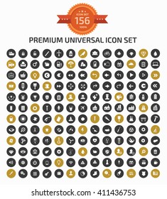 156 Premium universal web icon set,vector