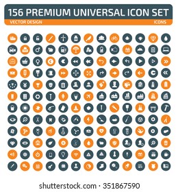 156 Premium Universal Website Icon Set,clean vector