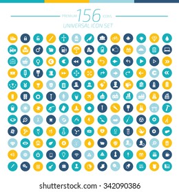 156 Universal website icon set design,clean vector