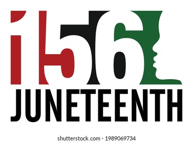 156 year Juneteenth Freedom Day. June 19. Vector logo. Banner design. Illustration.