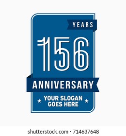 156 years anniversary design template. Vector and illustration.