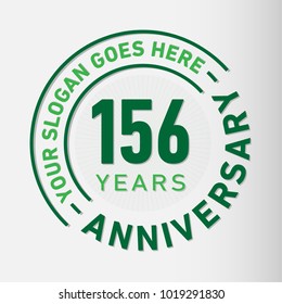 156 years anniversary logo template. Vector and illustration.