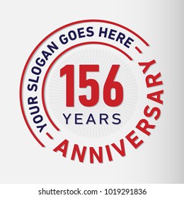 156 years anniversary logo template. Vector and illustration.