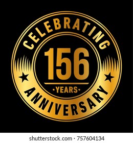 156 years anniversary logo template. Vector and illustration.