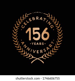 156 years design template. 156th logo. Vector and illustration.