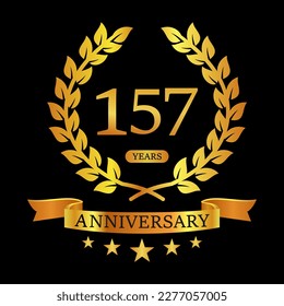 157 th Anniversary logo template illustration. suitable for you